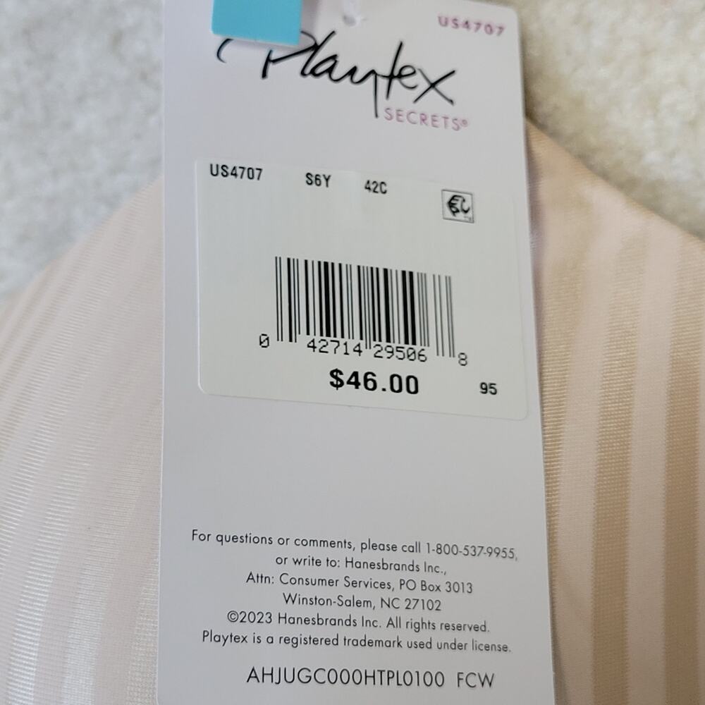 NWT Playtex Secrets 42C All Over Smoothing 4-Way Support Non Slip Comfort Strap - Picture 11 of 11